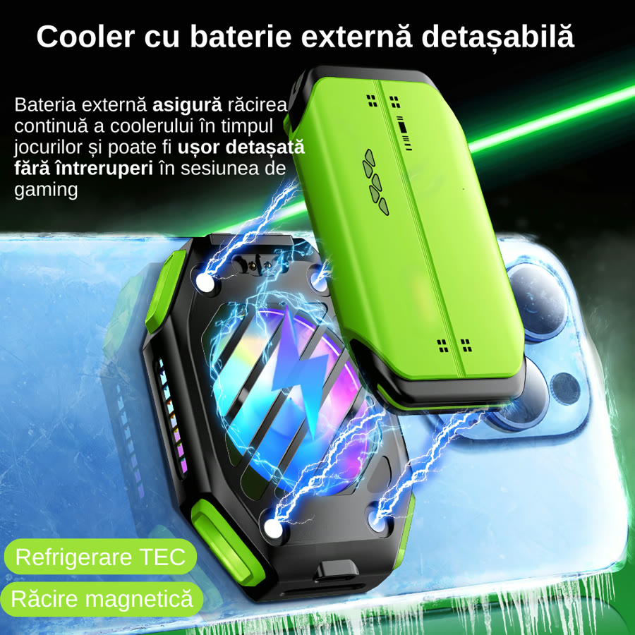 Răcitor Magnetic pentru Telefon cu Baterie – Răcire TEC Gaming iPhone Android – imagine 2