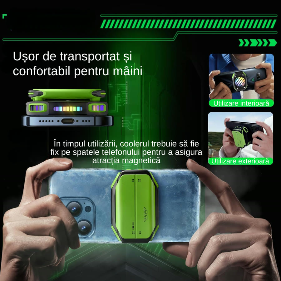 Răcitor Magnetic pentru Telefon cu Baterie – Răcire TEC Gaming iPhone Android – imagine 4