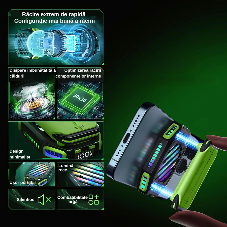 Răcitor Magnetic pentru Telefon cu Baterie – Răcire TEC Gaming iPhone Android – imagine 8