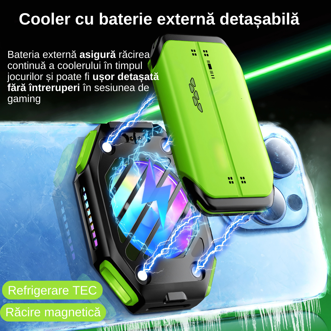 Răcitor Magnetic pentru Telefon cu Baterie – Răcire TEC Gaming iPhone Android